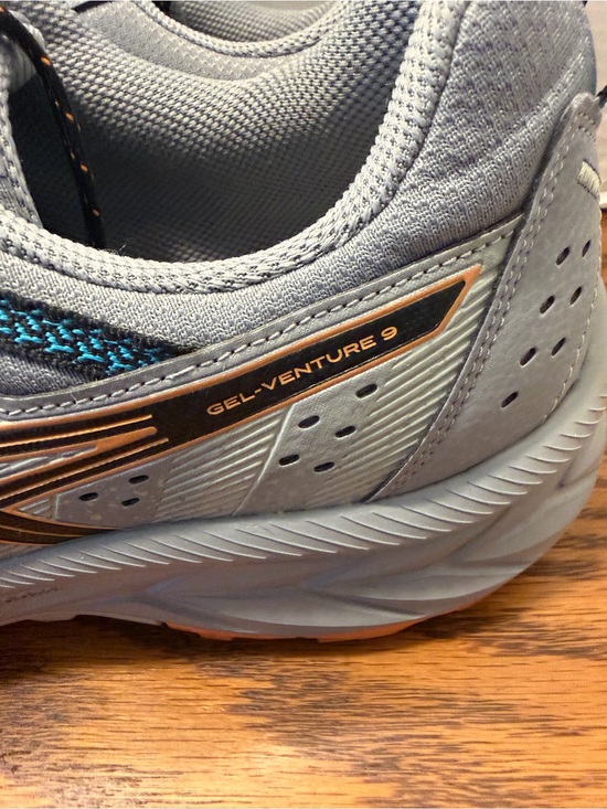 Asics Light Gray and Black Trail Running Shoes with Blue Accents main image 6